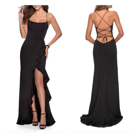 La Femme Black Maxi Dress - Picture 1 of 10